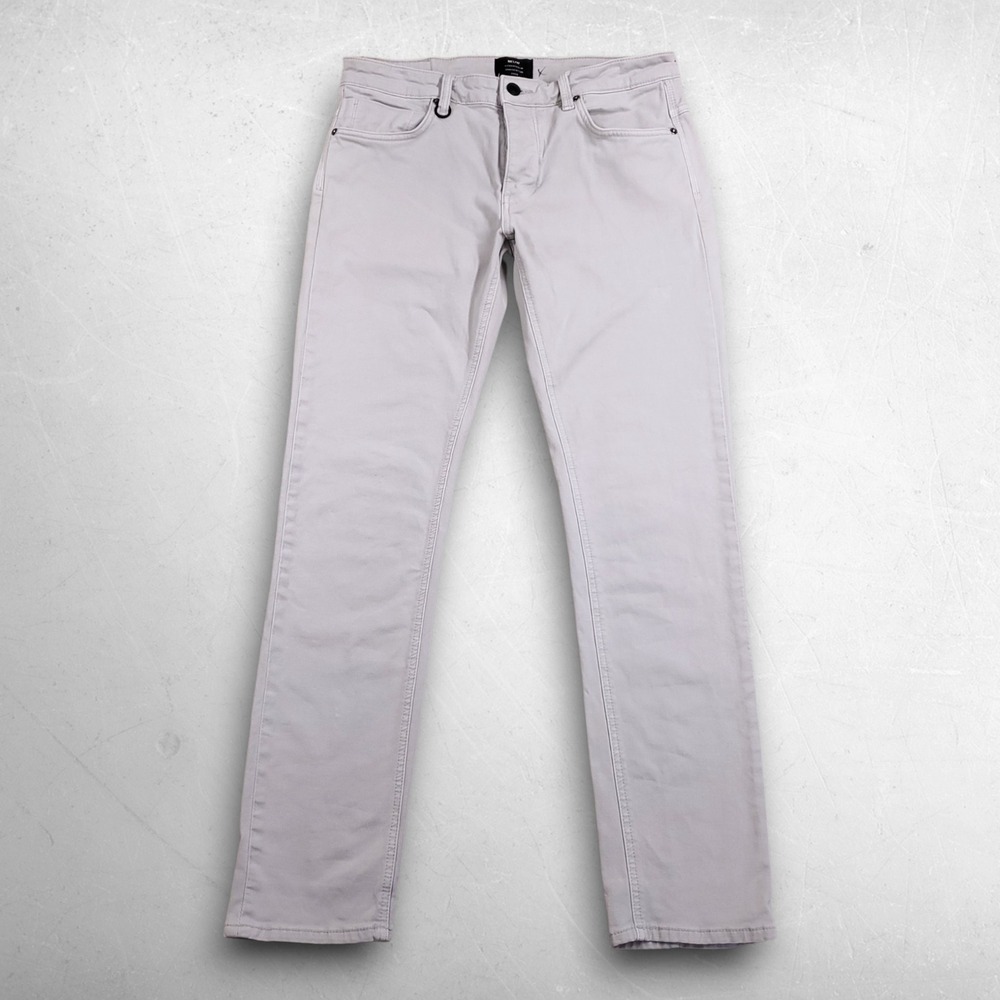 Neuw Lou Slim Straight Jeans Men 30x32 Gray Stretch Button Fly Indie Stockholm